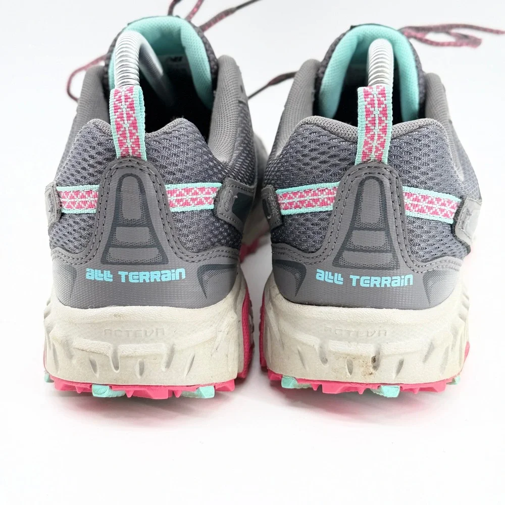 New Balance 412 v3 Womens Trail Running Shoes Grey Pink Teal WTE412H3 Size 9.5 D